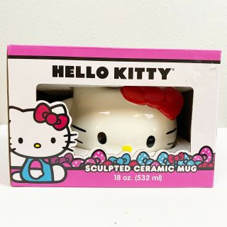 Hello Kitty Sculpted 18 Oz Ceramic Mug Hand - Painted Collectibles