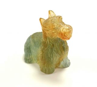 Daum Pate - De - Verre Glass Yorkshire Terrier Puppy Dog Figurine Paperweight W/ Box