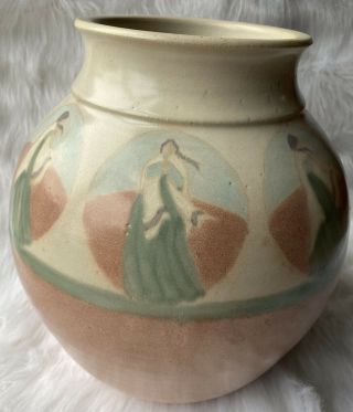 Southwestern Texas Studio Ceramic Art Pottery Vase Artist Jess Lord 11 3/4”