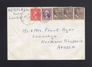(3) 7c Prexy Issues 1938 27c Rate To Northern Rhodesia