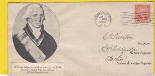 Washington 9c 714 Us First Day Cover 1932,  Unknown Paste On Cachet 3x Autograp