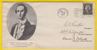 Washington 7c 712 Us First Day Cover 1932,  Unknown Paste On Cachet 3x Autograp