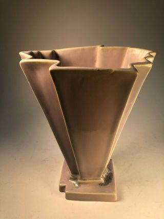Weller Wellerware Art Deco Fan Vase Vintage Arts And Crafts Old Pottery Vase
