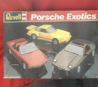 Vintage Revell 1:25 Scale Porsche Exotics 7482 3 Models In Kit