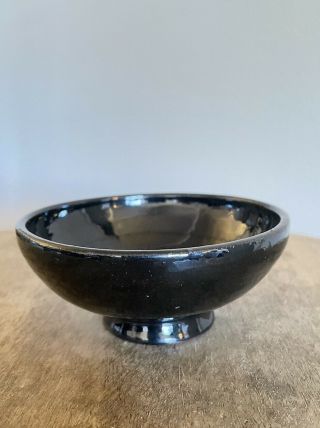 Ben Owen Pottery Black Trinket Bowl Master Potter Jugtown Nc Rare Stoneware