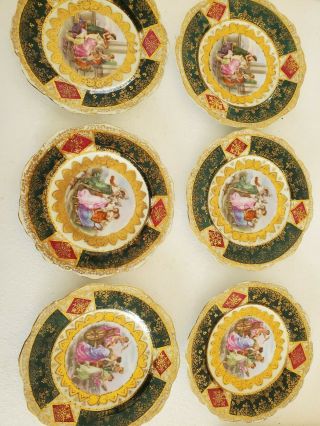 Set Of 6 Royal Vienna Plate Hand Painted Classical Scenes Three Different Scenes