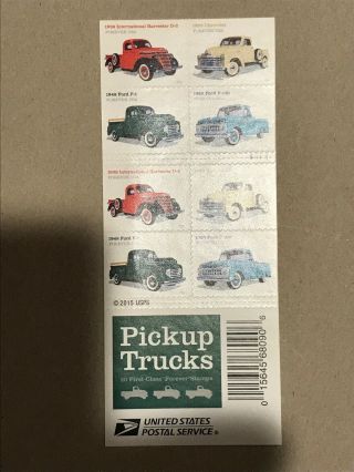 Us Pick - Up Trucks Issue Of 2016 Two - Sided Booklet Of 20 Mnh Scott 5101 - 5104