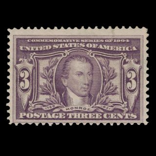 Scott 325 Mh Cv=$65 James Monroe Louisiana Purchase Exhibition 1904 Us 3 Cent