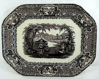Antique Staffordshire Washington Vase Pattern Platter,  Wn Schcton.  (1834 - 1854)