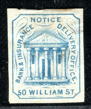 Usa Private Post Bank & Insurance Delivery Local Stamp Unused/mng White146