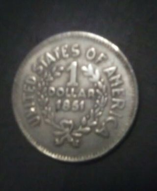 Rare 1851 United States Of America Silver 1 Dollar Coin