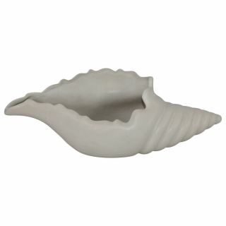 Van Briggle Pottery Matte White Large Conch Shell Planter 2