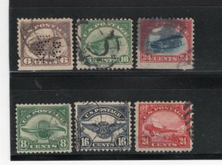 U.  S.  C1 - 6 1st Air Mail Issue Complete
