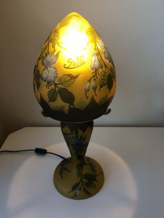 Emile Galle Table Lamp - Irises - Usa Seller - 16 " Tall