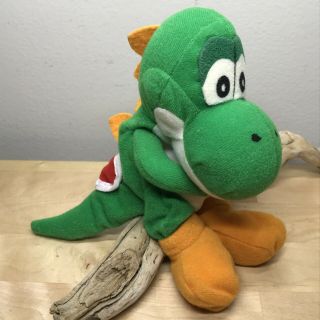 Green Yoshi Bd&a Nintendo 64 N64 Stuffed Plush Beanie Mario 7 "