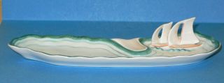 Herend Porcelain Figural Ashtray In Form Of Lake Balaton 1950s Mark