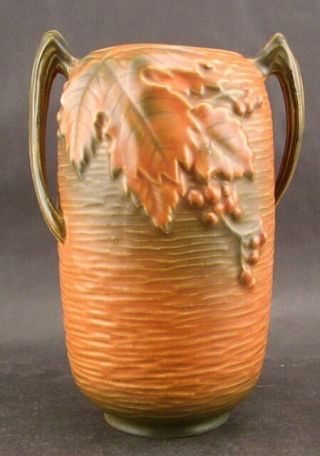 Vintage Roseville Pottery Bushberry Vase 31 - 7 Ex Cond