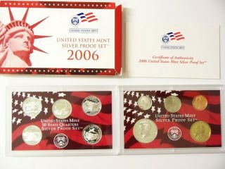 U.  S.  2006 Silver Proof Set 10 - Coins Includes Statehood Quarters
