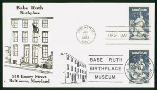 Mayfairstamps Us Fdc Sports Unsealed 1983 Babe Ruth Birthplace First Day Cover W