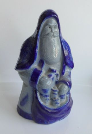 David Eldreth Salt Glazed Pottery Stoneware Santa Bag Open Toy Bag Figure 2001