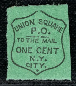 Usa Private Post Union Square Po Local Stamp 1c Unused/mng G2white9
