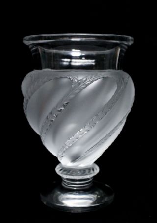 Lalique France Frosted Crystal Ermenonville Vase 6 "