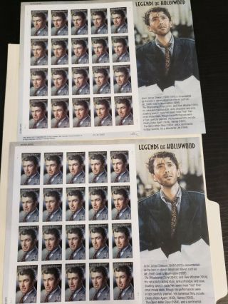 2 Sheets Legends Of Hollywood " James Stewart " Stamps - Rk 758