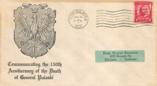 690 2c Pulaski,  1st Cleveland Air Mail Society Cachet In Black [102121.  1002]