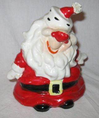 1960s Kreiss Psycho Santa Claus Ceramic Figurine Christmas Fat Bowl Jelly Rotund