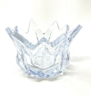 Mikasa Crystal Lotus Clear Tulip Round Crown Bowl 10” Thick Cut Glass