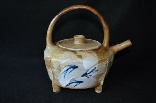 Marcel Beaucage Pottery Teapot With Flying Fish Quebec Canada