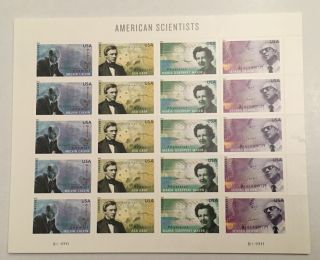 4541 - 4544 American Scientist Sheet Of 20 Forever Stamps Mnh