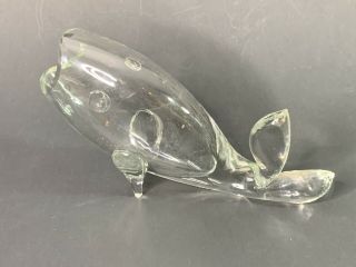 Vintage Signed Blenko Small 10 1/4” Clear Fish Vase Winslow Anderson