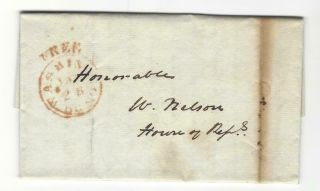 1848 Stampless Ltr: From Col.  J.  J.  Abert Topographic Bureau To Rep.  Will.  Nelson