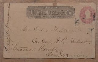Mayfairstamps Us 1860s Wells Fargo & Co Stationery To San Francisco Ca Steamer R