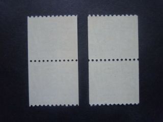 C52 7c Jet Silhouette Coil Pairs Small & Large Holes MNH OG VF CV $19 5 2