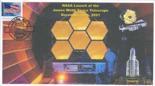 Jvc Cachets 2021 Space Event James Webb Space Telescope Nasa Launch L.  E.  Of 25