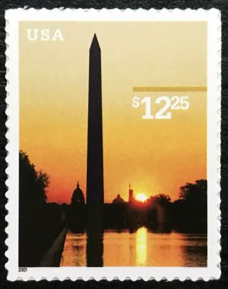 2001 Scott 3473 - $12.  25 - Washington Monument - Single Stamp - Nh