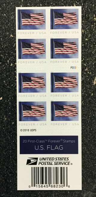 2019usa 5344 Forever U.  S.  Flag Us - Booklet Of 20 (apu) (p2222)
