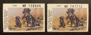 Tdstamps: Us North Dakota Duck Stamps (2) Nh Og