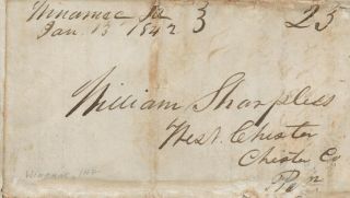 Winamac Indiana 1842 Manuscript Stampless,  Early Pulaski Co,  Office Open 1839