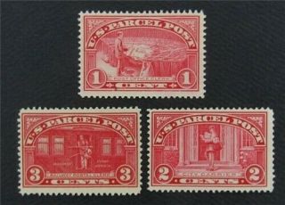 Nystamps Us Parcel Post Stamp Q1 - Q3 Mogh/nh N12y1730