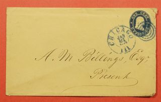1860s Chicago Illinois Il Star Die Stationery Drop Letter