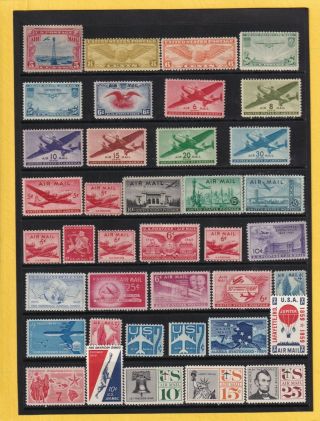 Jis36 Us Stamp Sc C11//c59 5 - 25c 1928/59 39 Nh Cv$58.  00 1103