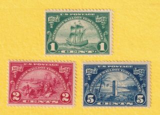 Jis36 Us Stamp Sc 614 - 616 1 - 5c 1924 Nh Cv$36.  75 1417