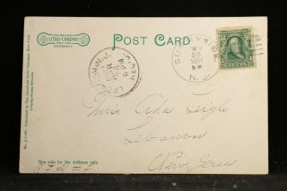 Jersey: Sunnyside 1907 Washington Postcard,  Doane 1/2,  Dpo Hunterdon Co