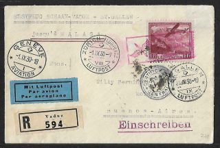 Liechtenstein Triesenberg To Argentina Air Mail Cover 1930 Very Scarce