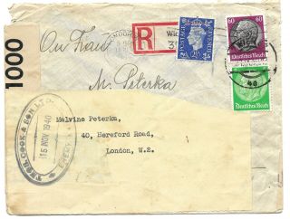 Po Box 506 Lisbon - Underground Mail November 1940 - Vienna To London -