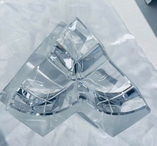 Daum France Crystal Tri Cube Ashtray/sculpture