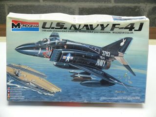 Vintage 1981 Monogram Us Navy F - 4j Phantom 1/48 Scale Kit 5805 Playboy Bunny Dcl